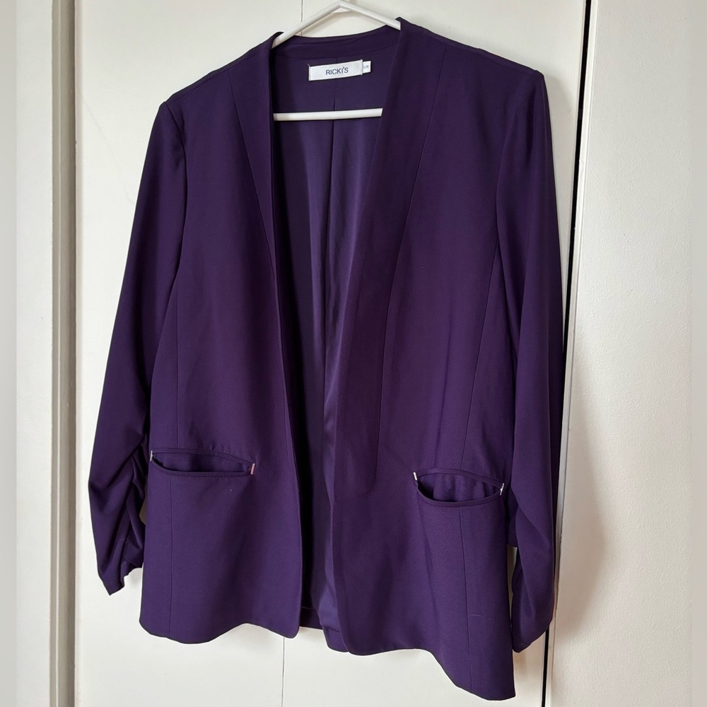 Ricki's Deep Purple Open Front Blazer